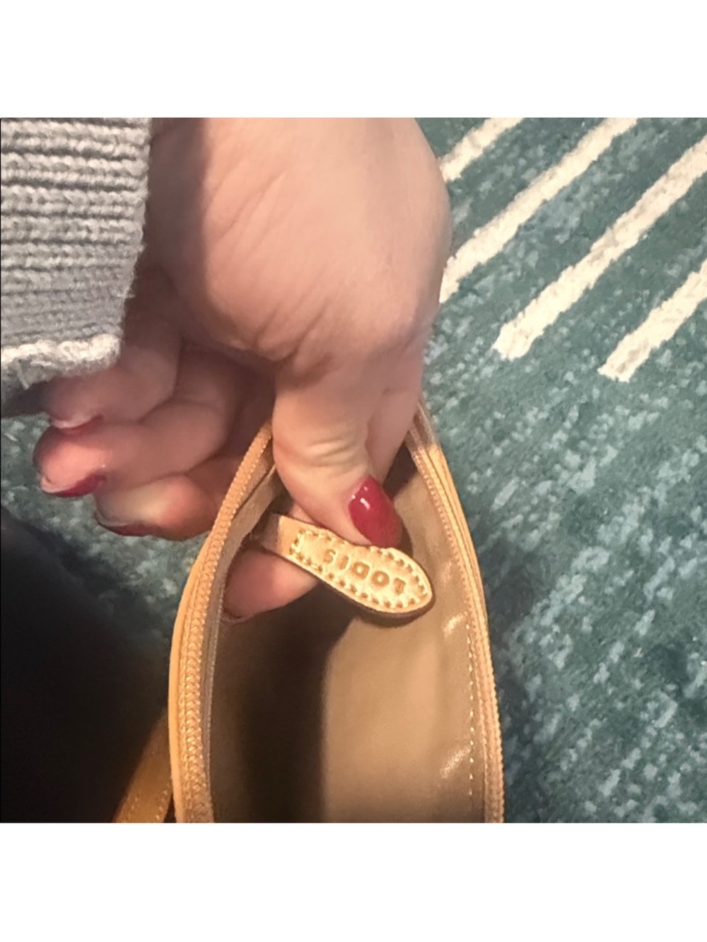 Lodis ~ Perfect Leather Saddle Wristlet in Tan - Picture 3 of 7